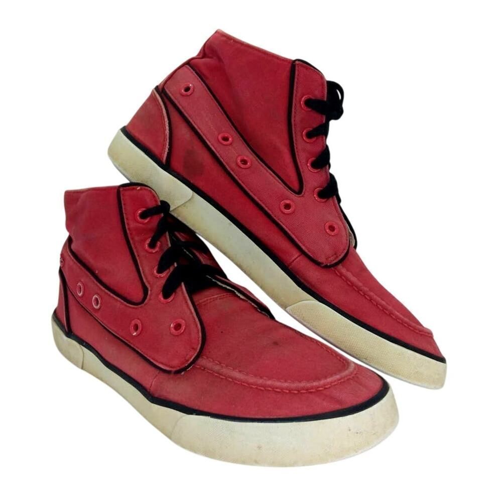 Polo Ralph Lauren Lander Chukka Men's Pre-owned Red High Top Sneakers - sz. 9D